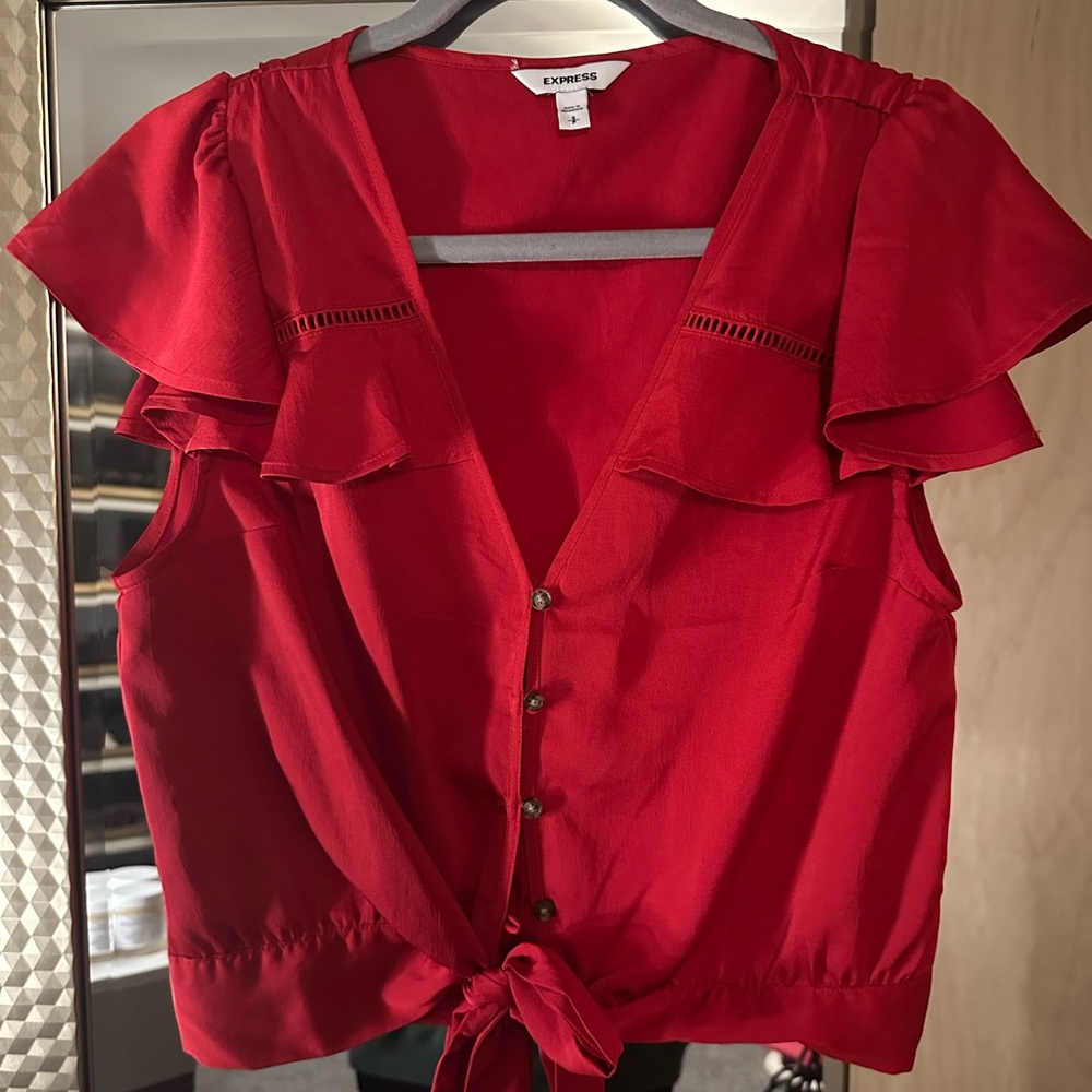 Silk red dress top